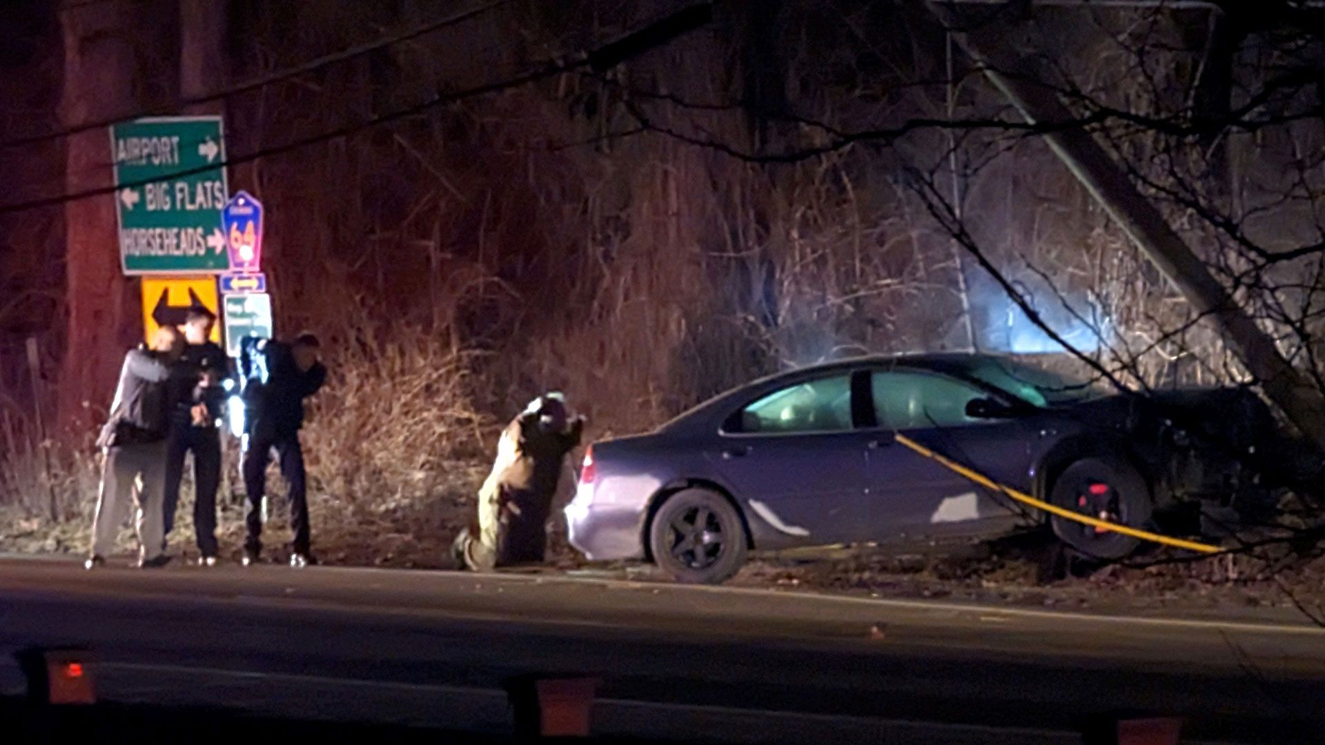 Person arrested at gunpoint after Big Flats crash WENY News