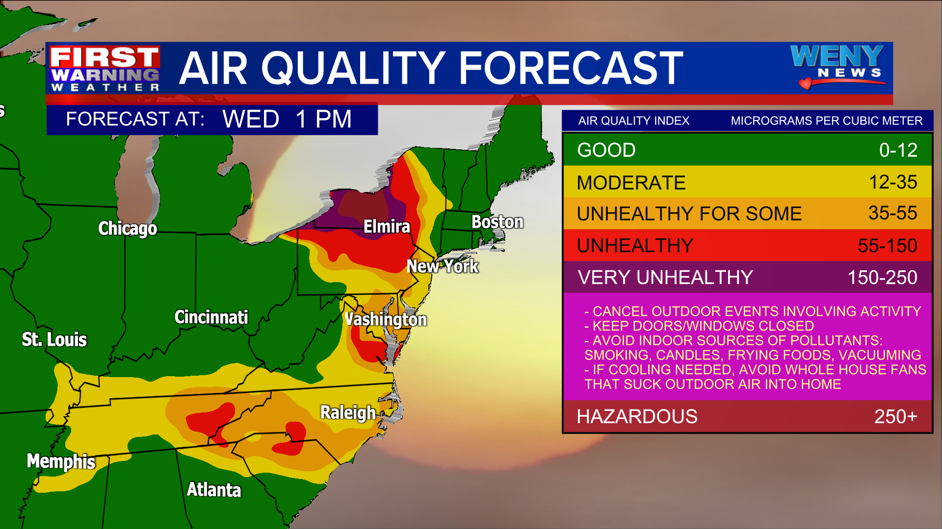 Very Unhealthy Air Wednesday Weny News 2504