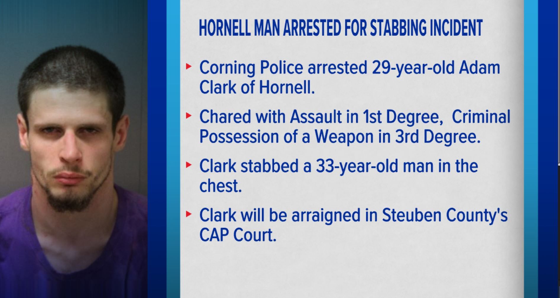 Hornell man arrested for a stabbing incident WENY News