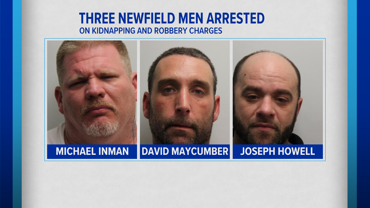 Three Newfield men arrested on kidnapping and robbery charges WENY News