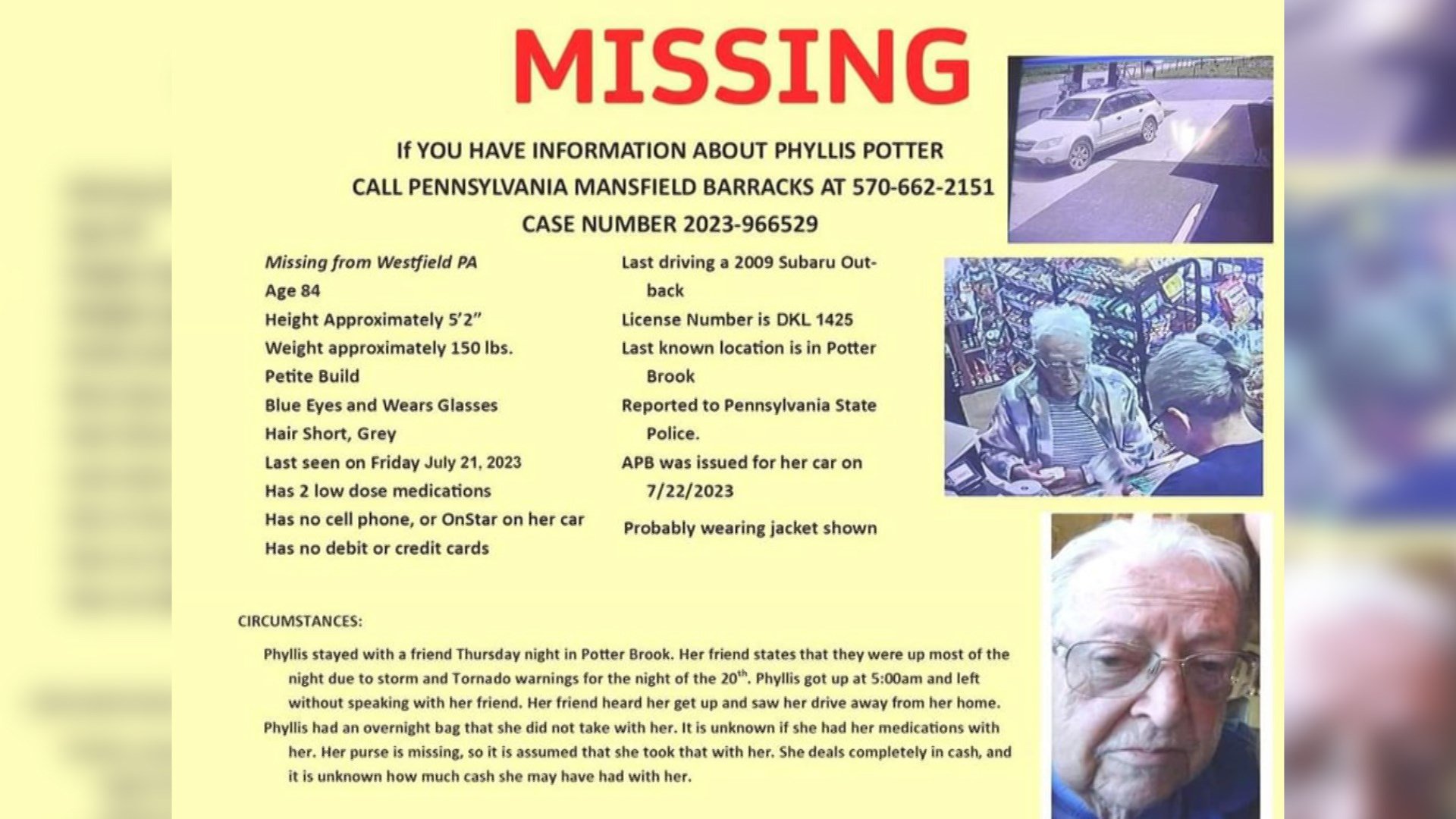 Search Efforts Continue for 85YearOld Phyllis Potter WENY News