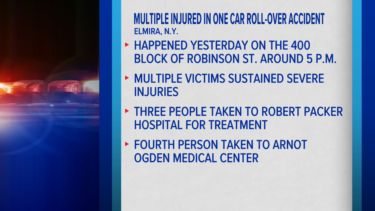 Multiple injured in one car rollover accident in Elmira WENY News