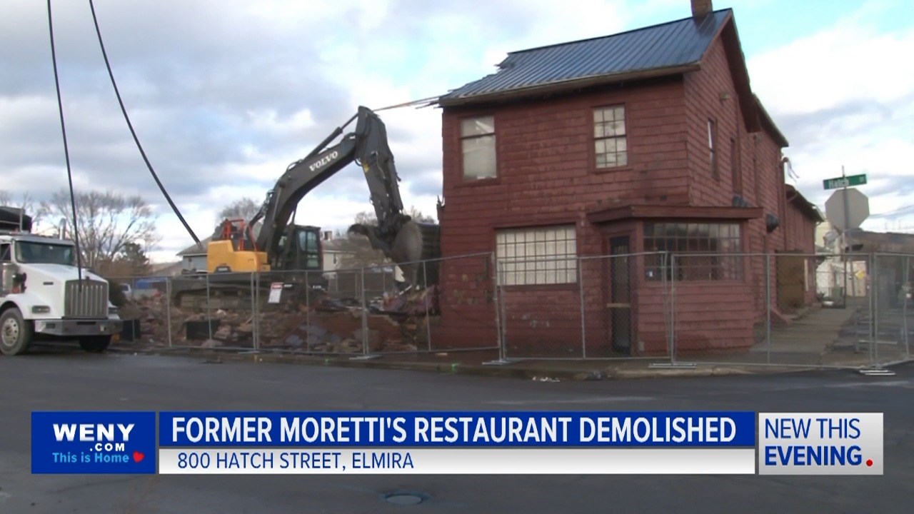 Former Moretti's Restaurant in Elmira Demolished - WENY News