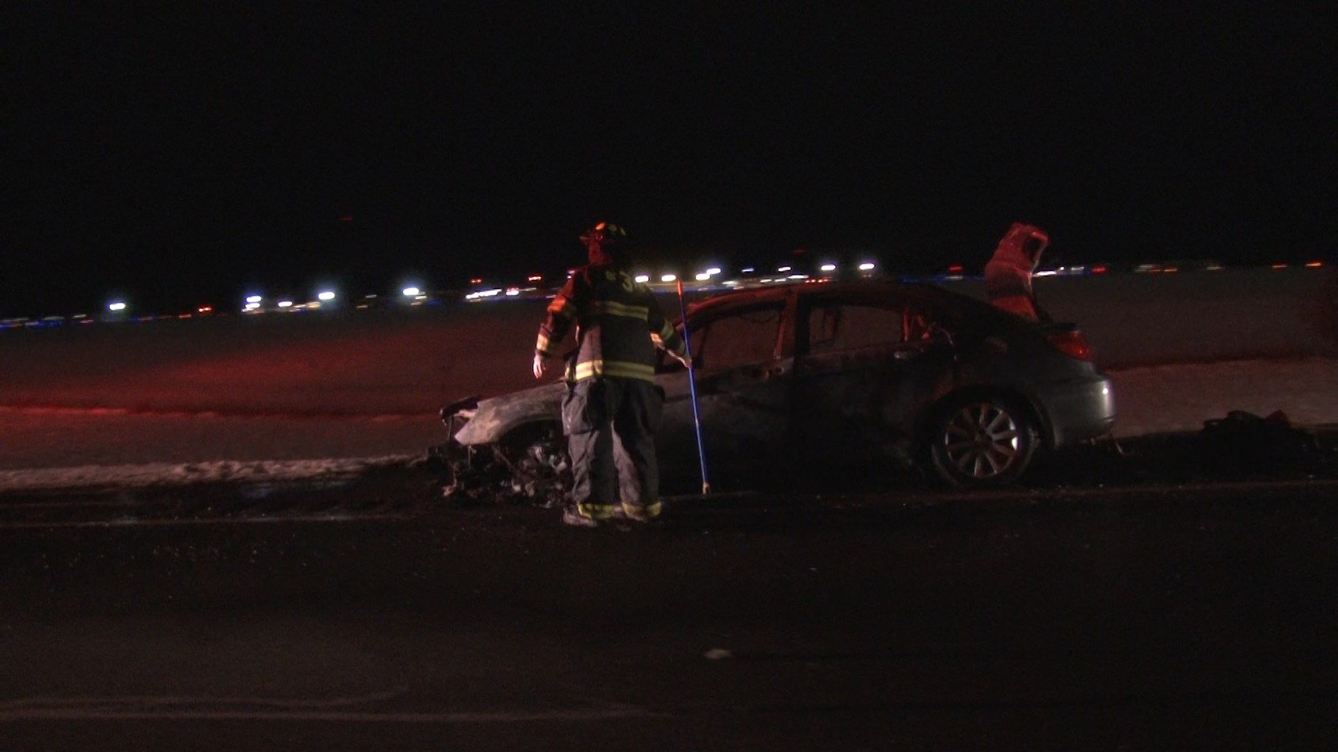 One car was engulfed in flames on I86 near Elmira Corning Regional