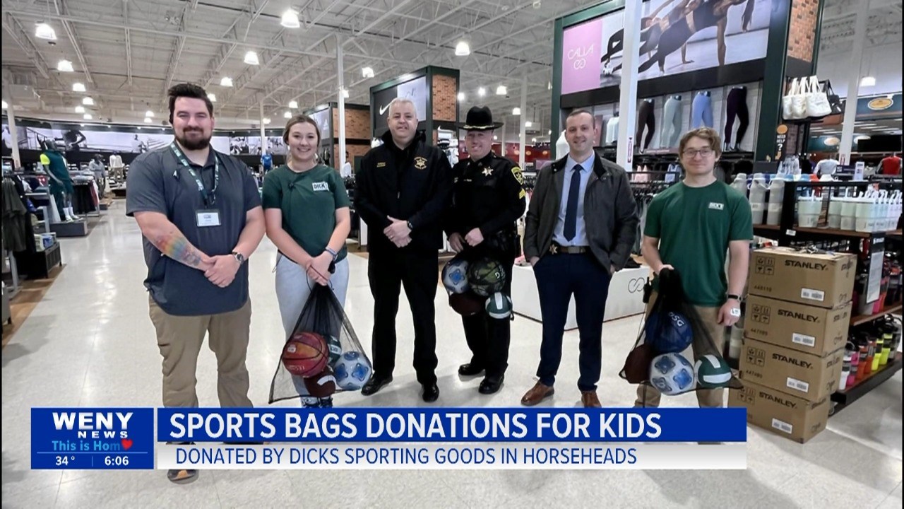 Dick's Sporting Goods donates sports gear to Chemung County Sher